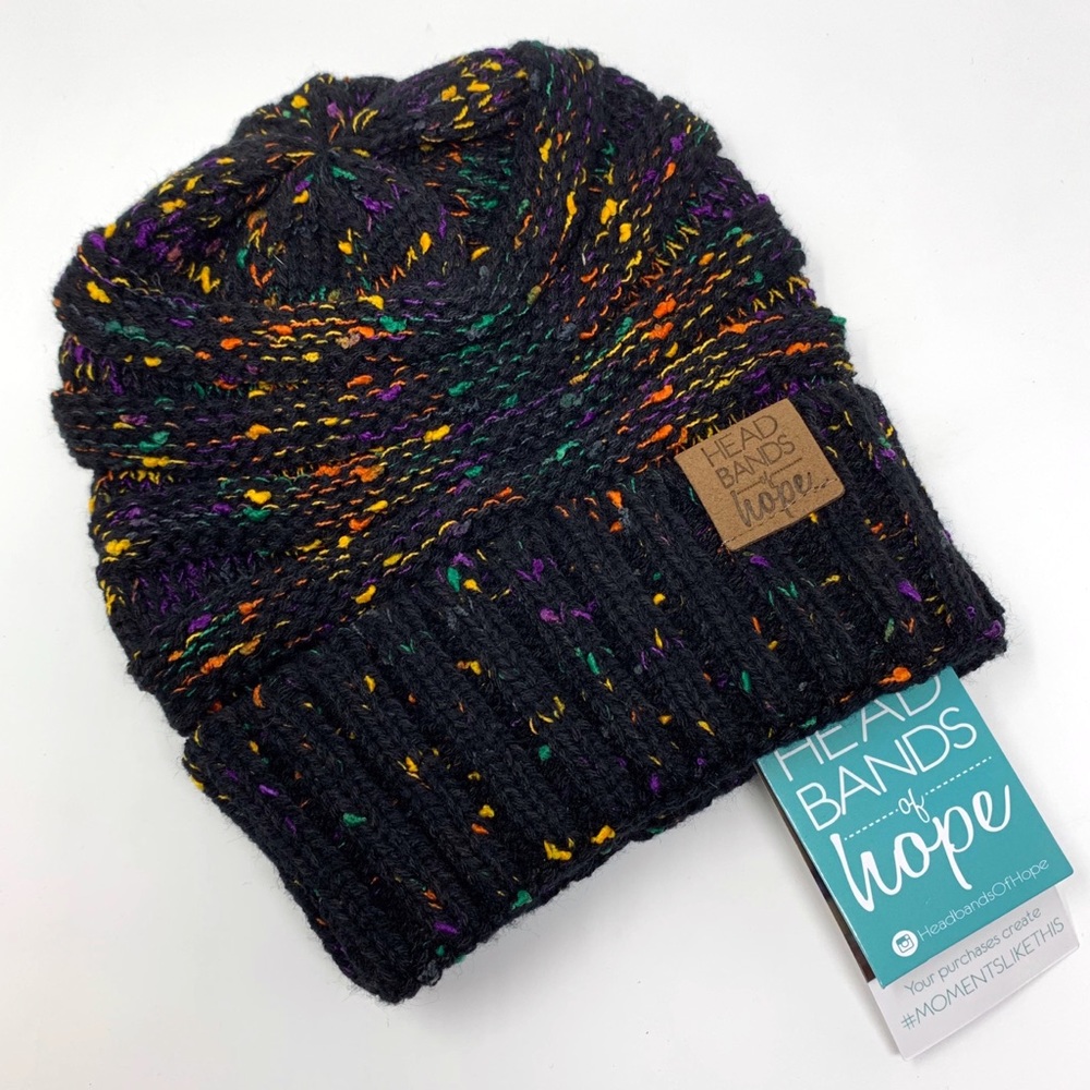 Black Confetti Beanie Headbands of Hope Winter Hat
